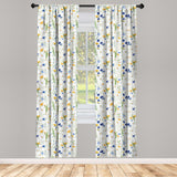 1 x RAW Customer Returns ABAKUHAUS Flower Curtains, Drapes, Poppies Daisies Rural, Window Treatments for Living Room Bedroom Decor, 2 Panels 30 w x 96 h, Pale Green Yellow Blue - RRP €24.99