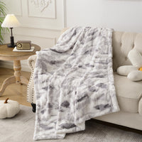 2 x Brand New MUSOLEI Cuddly Blanket Children Boys Children s Blanket Gray Blankets 160 200cm Fleece Blanket Girls Winter Artificial Rabbit Fur Flannel Fleece Sherpa Fluffy Plush Cuddly Thick Sofa Blanket Sofa Throw, Gray - RRP €73.98