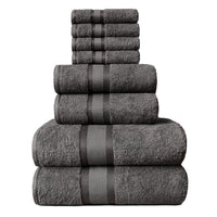 1 x RAW Customer Returns JAQAAR 8-piece towel set made of 100 cotton, OEKO Tex tested, 550 GSM very soft and super absorbent, 2 bath towels, 2 hand towels, 4 guest towels color light brown . - RRP €43.31