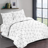 1 x RAW Customer Returns Vision Hugo duvet cover and 1 matching pillowcase, cotton, cotton, white, 240 x 220 cm - RRP €35.48