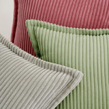 1 x RAW Customer Returns MIULEE Corduroy Cushion Cover Soft Cushion Cover Decorative Sofa Cushions Square Throw Pillows Modern Decorative Pillowcase Striped Pillowcases for Living Room Bedroom 2 Pieces 40 x 40 cm, Bean Green - RRP €15.12