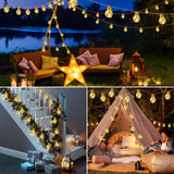 1 x RAW Customer Returns iShabao Solar Fairy Lights Outdoor 8M 160 LED, 16 Bulbs Solar Fairy Lights Garden 8 Modes Balcony Fairy Lights Solar Outdoor Waterproof IP65 for Tree, Patio, Yard, House, Wedding Decoration Warm White  - RRP €22.16