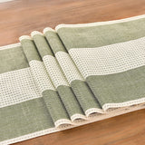 2 x RAW Customer Returns Wracra Macrame Cotton Linen Table Runner 120cm Long with Hand Tassels Coffee Table Runner, Farmhouse Style Table Runner for Holiday Parties and Everyday Use Sage Green, 120cm  - RRP €33.8