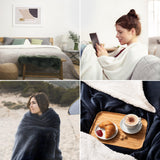 1 x RAW Customer Returns Blumtal Premium Sherpa cuddly blanket fluffy - blanket cuddly blanket 220x240 cm - Oeko-TEX certified fleece blanket 220x240 cm - living cuddly blanket - wool blanket 220x240 - plush blanket in anthracite - RRP €42.66