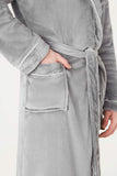 1 x RAW Customer Returns CityComfort Men s Winter Robe, Fleece House Robe M, Polar Blue  - RRP €25.56