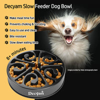 2 x RAW Customer Returns Decyam Anti Sling Dog Bowl Slow Feeding Slow Eating Slow Feeder Dog Bowl S M, Black  - RRP €17.98