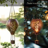 1 x RAW Customer Returns TERESA S COLLECTIONS garden decoration for outdoors, 45 cm solar lantern for outdoors, rust openwork solar lamp for hanging, solar lights for outdoors, flame effect garden decoration, gifts for women - RRP €24.99