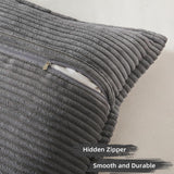 1 x RAW Customer Returns Topfinel set of 2 cushion covers 50 x 50 dark grey corduroy cushion covers cushion cover decorative cushion cover sofa cushion decorative cushion decoration for sofa bedroom living room balcony children fluffy - RRP €23.99