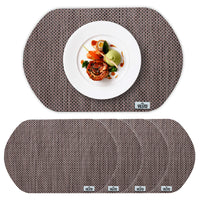 15 x Brand New VILSTO Washable Placemats, Plate Coaster Placemat Round, Non-Slip Heat Resistant Placemat, Dirt-Repellent and Washable, Table Decoration Dining Table, 4 Pieces, Brown - RRP €419.85