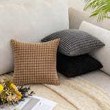 1 x RAW Customer Returns MIULEE Set of 2 cushion covers, corduroy velvet, decorative cushion, sofa cushion, decorative couch cushion, cushion cover, soft for living room, bedroom, 14 x 14 inches, 35 x 35 cm, dark grey - RRP €15.99