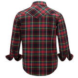 10 x Brand New Coevals Club Men s Lumberjack Shirt Flannel Shirt Long Sleeve Checkered Snap Buttons Cotton with Pocket Regular Fit Casual Shirt Red Green Checkered 14 2XL  - RRP €362.9