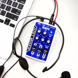 1 x RAW Customer Returns JUST MIXER Audio Mixer - Battery USB Powered Portable Pocket Audio Mixer with 3 Stereo Channels 3.5mm With On Off Switch Blue  - RRP €62.99