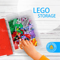 1 x Brand New Bins Things Toy Organizer and Storage Toy Chest - Set of 2 Large and Small Brick Shaped Kids Storage Boxes, Storage Boxes for Lego, Building Block, Barbie Dolls, Hot-Wheel, Beyblades - Toy Box - RRP €29.94