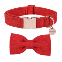 5 x Brand New DOGWONG Dog Collar with Removable Bow Tie, Red Pet Collar Dog Bow Tie Gift for Girl or Boy Dogs, Comfortable Adjustable Dog Collar for Small Medium Dogs - RRP €95.1