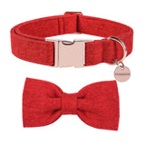 12 x RAW Customer Returns DOGWONG Dog Collar with Removable Bow Tie, Red Pet Collar Dog Bow Tie Gift for Girl or Boy Dogs, Comfortable Adjustable Dog Collar for Small Medium Dogs - RRP €228.24