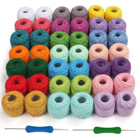 1 x RAW Customer Returns Kurtzy Colorful Crochet Yarn 42 Balls , 2 Crochet Hooks Included 1mm 2mm , Each Thread Ball Weights 10g 0.35oz , Total 2520m 2755 Meters of Colorful Cotton Yarn - RRP €27.99