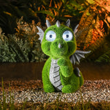 1 x RAW Customer Returns TERESA S COLLECTIONS Garden Decoration for Outdoors Cute Dragon Garden Figure with Eyes Solar Dragon Flocked with Moss Stone Dinosaur Weatherproof Garden Decoration Gifts for Women 22cm - RRP €22.5