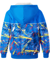 1 x Brand New JACKETOWN Children s Fleece Jacket Boys Printed Sweatshirt Warm Children s Hoodie with Zipper Long Sleeve Hooded Jacket with Hood Children Blue-S  - RRP €38.99