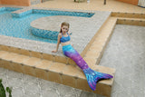 1 x RAW Customer Returns DNFUN Girls Mermaid Tail Cosplay Swimsuit Swimsuit with Bikini and Monofin - RRP €45.16