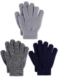 1 x RAW Customer Returns Cooraby 3 Pairs Children s Winter Gloves Thick Cashmere Warm Knitted Gloves Kids Cold Weather Gloves Black and White Navy Blue Gray 12-16 Years - RRP €27.6