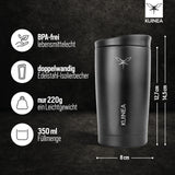 1 x RAW Customer Returns KUINEA coffee mug to go 350ml 100 leak-proof stainless steel thermal mug coffee to go, warm for up to 6 hours, coffee to go mug with hygienic special closure, travel mug for coffee and tea, BPA-free - RRP €25.2