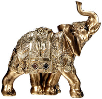 1 x RAW Customer Returns Maturi Gold colored elephant and calf with glitter and diamond details - RRP €20.4