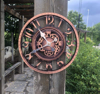 1 x RAW Customer Returns KUNY Outdoor Large Retro Garden Clock Weatherproof Bathroom Clock Large Vintage Decorative Ornament Wall Clock with No Ticking Noise Modern Clock - RRP €32.26