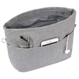 1 x RAW Customer Returns Yoillione bag organizer bag in bag handbag organizer women s grey, waterproof large bag organizer with zip and key ring - RRP €23.52