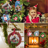 3 x Brand New Diamond Painting Christmas Pendant Decoration 4 Picture Frames Diamond Painting Christmas Decorations Window Pictures Christmas Stickers Creative Set Adults Craft Set Children Girls Gifts 7-8-9 Years - RRP €38.28