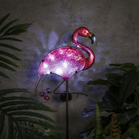 1 x RAW Customer Returns TERESA S COLLECTIONS solar lamps for outdoors, garden decoration for outdoors, flamingo garden figure solar light outdoors, 108 cm solar garden light metal and glass waterproof path light, gifts for women - RRP €37.99