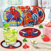 1 x Brand New Lxmsja Diamond Painting Coasters, 6PCS Diamond Painting Spiderman, Child Adult Craft Activity, Diamond Art Coasters with Holder, Diamond Painting Kits - RRP €19.2