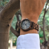 1 x RAW Customer Returns Zeitholz wooden watch for women, wristwatch, wooden strap, analogue, quartz, Wolkenstein wooden watches 36mm, 100 natural wood with Japanese quartz movement. Walnut wood  - RRP €104.89