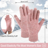 1 x RAW Customer Returns Bequemer Laden Women s Warm Winter Touchscreen Gloves, Thermal Winter Knitted Gloves, with Elastic Cuff, Color Pink, One Size - RRP €24.0