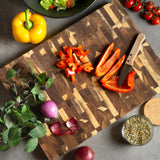 1 x RAW Customer Returns Moritz Moritz wooden cutting board large - 41x30x3cm - antibacterial acacia wooden board kitchen - for cutting bread, vegetables, fruit, meat and cheese - RRP €30.24