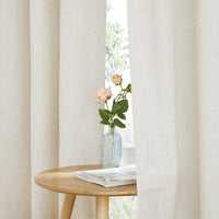 1 x RAW Customer Returns PONY DANCE Living Room Curtains Linen Boho Eyelet Curtain Set of 2 H 245 x W 140 cm Linen Look Curtains with Eyelets in Country House Style Linen Curtain Semi-Transparent Linen Curtains for Living Room, Beige - RRP €35.24