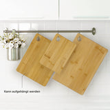 1 x RAW Customer Returns Blumtal Bamboo Cutting Board Carlota Set of 3 - Chopping board with hole for hanging, kitchen helper made of 100 bamboo with silicone base - RRP €19.99