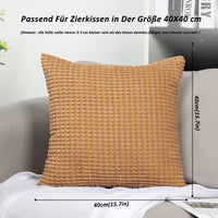 1 x Brand New TAN.TOMI Cushion Cover 40x40 cm Set of 2, Corduroy Cushion Covers are Used for Decorative Cushions for Sofa, Sofa Cushions, Cushion Covers in Many Colors Light Brown  - RRP €20.4