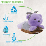 1 x RAW Customer Returns OXYN Electric Hot Water Bag Plush Bear-Shaped Pocket 2in1 Soft Rechargeable Relief for Warming Feet Hands Body Thermal Cushion Reduce Menstrual Back Muscle Pain Purple  - RRP €23.59