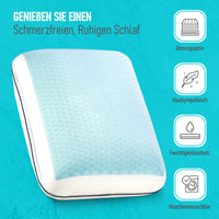 1 x RAW Customer Returns Okaei GelCell - Memory foam pillow with cooling gel cover - Comfortable pillow - Ergonomic pillow - Cooling pillow - Pillow for a pleasant sleep 60x40 15cm  - RRP €48.99