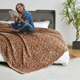 1 x RAW Customer Returns softan fleece blanket, new leopard pattern, light soft flannel blankets for couch, bed, sofa, luxurious warm cozy for all seasons, gift for Christmas New Year, 152cm 203cm - RRP €36.26