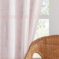 1 x RAW Customer Returns PONY DANCE curtain linen look set of 2 H 240 x W 132 cm linen look curtains with eyelets for sunlight filtering semi-transparent curtains living room decorative curtains old pink - RRP €29.2