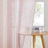 1 x RAW Customer Returns PONY DANCE curtain linen look set of 2 H 240 x W 132 cm linen look curtains with eyelets for sunlight filtering semi-transparent curtains living room decorative curtains old pink - RRP €29.2