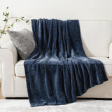 1 x Brand New BATTILO HOME Chenille Throw Blanket for Couch, Cozy Navy Blue Throw Blanket for Home Decor, Blue Throw Blanket for Sofa Chair Gift, 130x170cm - RRP €51.99