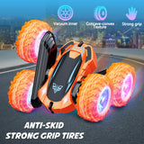 1 x RAW Customer Returns SIMPIM Remote Control Car Toy from 3 4 5 6 7 8 Years for Children 4WD 2.4 GHz Remote Control 360 Degree Double-Sided Stunt Car Gift Girls Boys Children for 3 4 5 6 7 8 12 - RRP €22.18