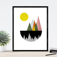 1 x RAW Customer Returns Nacnic - Set of 4 Abstract Prints with Geometric Mountains - Landscape with Minimalist Nordic Art Print - Posters Decorative Pictures - A4 Size - RRP €18.8