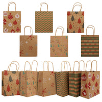 1 x RAW Customer Returns Belle Vous Pack of 48 Kraft Paper Gift Bags with Christmas Theme Christmas Bags with Handles - 6 Christmas Designs - Gift Bags - Parties, Gifts and Sweets - RRP €24.18