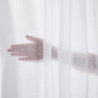 1 x RAW Customer Returns Deconovo White Semi-Sheer Voile Indoor Curtains, Curtains for Bedroom Living Room with Faux Linen Eyelet 2 Panels, 140X290 CM - RRP €27.12