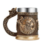 1 x RAW Customer Returns OTARTUDE Viking Mug, Norse Mythology Viking God Odin and Thor Beer Mug, Stainless Steel Beer Stein, 550ml, Beer Gift for Men, Father s Day - RRP €33.67