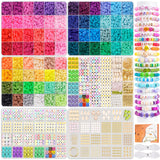 1 x RAW Customer Returns TULADUO 15000 Pieces Beads for Bracelet Making Set, 72 Colors 6mm Heishi Beads Set with Pendant Charms Kit - RRP €15.08