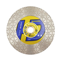 1 x RAW Customer Returns HIGHDRIL Diamond Tile Saw Blade - 125MM Diamond Cutting Disc for Cutting and Grinding Ceramic Porcelain Tiles Marble Granite Quartz Dekton Artificial Stone 22.23 15.875MM Washer Triangular Blade - RRP €23.66